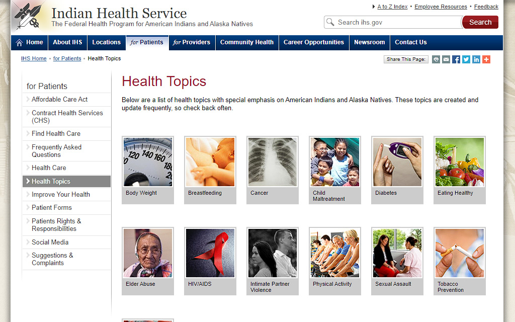 IHS health topics